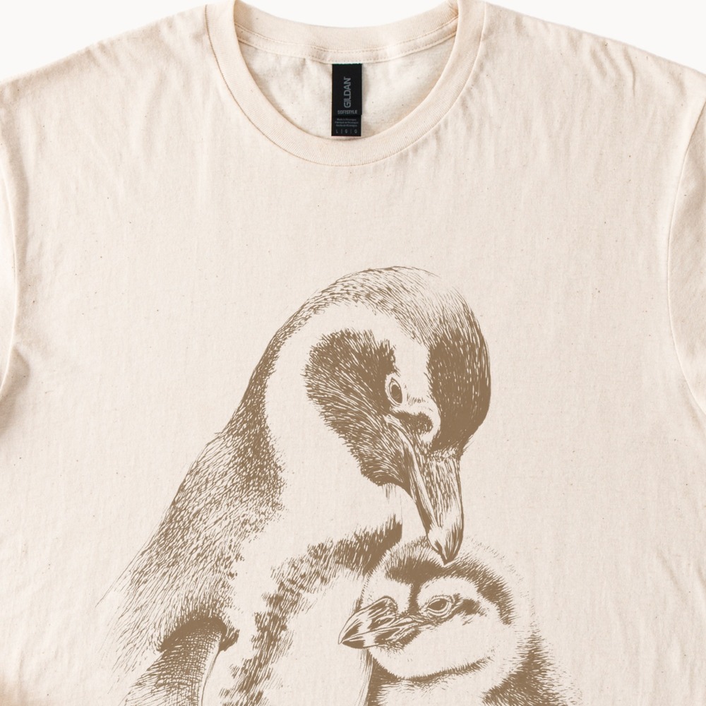 Etched Birds Graphic Tee Natural Wading Birds Line Art Design